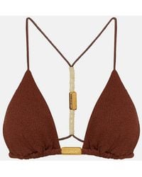 ViX - Harper Beaded Triangle Bikini Top - Lyst