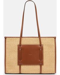 DeMellier London - Bolso Capri De Rafia Con Piel - Lyst