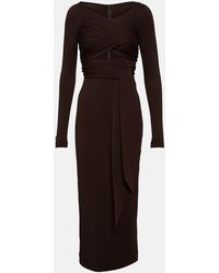 Dolce & Gabbana - Draped Wool-blend Midi Dress - Lyst