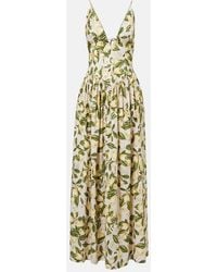 Adriana Degreas - Printed Cotton-Blend Maxi Dress - Lyst