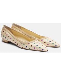 Manolo Blahnik - Filotas Leather-Trimmed Polka-Dot Ballet Flats - Lyst