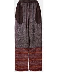 Tory Burch - Striped Cropped Linen Pants - Lyst