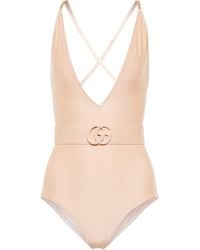 Gucci GG Belted Swimsuit - Natural