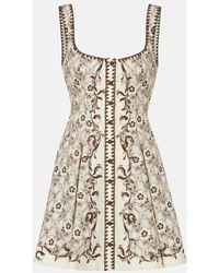 ALÉMAIS - Printed Linen And Cotton Minidress - Lyst
