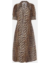 Ganni - Organic Cotton Midi Dress - Lyst