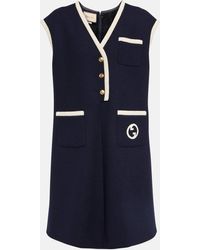 Gucci - Wool Blend Tweed Mini Dress - Lyst