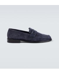 Manolo Blahnik - Perry Suede Penny Loafers - Lyst