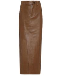 Marni Gonna a tubino in pelle - Marrone