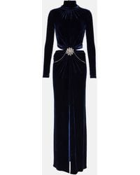 Rabanne - Crystal-embellished Velvet Maxi Dress - Lyst