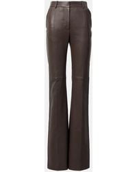 JOSEPH - Tafira Mid-Rise Leather Flared Pants - Lyst