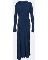 Victoria Beckham - Asymmetric Plisse Midi Dress - Lyst