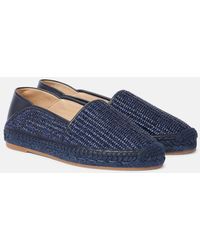 Manolo Blahnik - Espadra Leather-Trimmed Raffia Espadrilles - Lyst