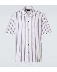 Brioni - Striped Cotton Poplin Bowling Shirt - Lyst
