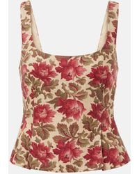 Posse - Rosalie Floral Linen Top - Lyst