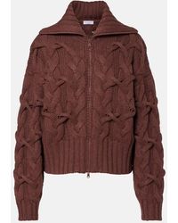 Brunello Cucinelli - Cable-Knit Cashmere Zip-Up Cardigan - Lyst