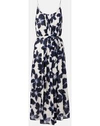 Velvet - Floral Cotton Voile Midi Dress - Lyst