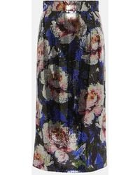 Dolce & Gabbana - Sequined Floral Midi Skirt - Lyst