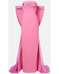 Carolina Herrera - Bow-Detail Strapless Crepe Gown - Lyst