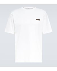 Berluti - Leather-trimmed Cotton T-shirt - Lyst