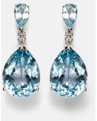 Mateo - Sophia 14Kt Earrings With Topaz And Diamonds - Lyst