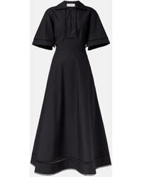 Rohe - Embroidered Cotton Poplin Midi Dress - Lyst