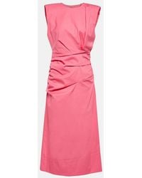 Dorothee Schumacher - Ruched Cotton Midi Dress - Lyst