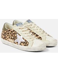 Golden Goose - Super-star Leopard-print Leather Sneakers - Lyst