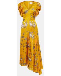 Erdem - Floral-print Satin Dress - Lyst