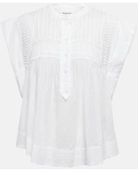 Isabel Marant - Blusa oversize Leaza in cotone - Lyst