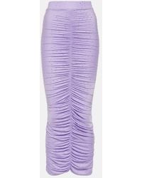 Alex Perry - Crystal-Embellished Ruched Midi Skirt - Lyst