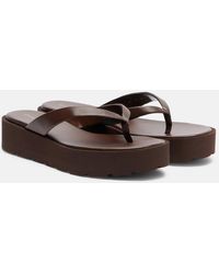 Gianvito Rossi - Leather Platform Thong Sandals - Lyst