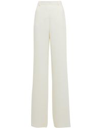 Womens Clothing Trousers Slacks and Chinos Wide-leg and palazzo trousers Valentino Silk Cady Couture Trousers in Red 