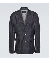 Prada - Single-Breasted Denim Jacket - Lyst