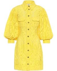 Ganni Exklusiv bei Mytheresa – Minikleid aus Baumwolle - Gelb