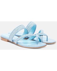 Manolo Blahnik - Susara Raffia Thong Sandals - Lyst