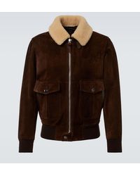 Tom Ford - Shearling-Trimmed Suede Blouson - Lyst
