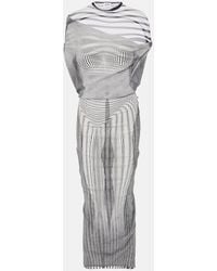 Jean Paul Gaultier - Robe Midi En Tulle À Drapés Et À Superposition Body Morphing - Lyst