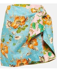 ALÉMAIS - Floral Linen Wrap Skirt - Lyst