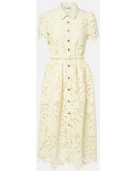 Self-Portrait - Lace-Trimmed Midi Dress - Lyst
