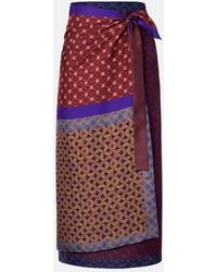 Dries Van Noten - Printed Silk Wrap Skirt - Lyst