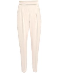 Max Mara Vettura Crêpe Trousers - Natural