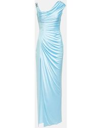 Versace - Medusa '95 Ruched Crepe And Jersey Gown - Lyst
