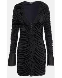 Blumarine - Deep V-Neck Ruched Minidress - Lyst