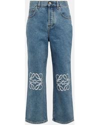 Loewe - Jeans anchos de tiro alto con anagrama - Lyst