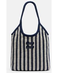 Miu Miu - Ivy Medium Striped Crochet Shopper - Lyst