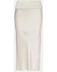 Rick Owens - Satin Midi Skirt - Lyst