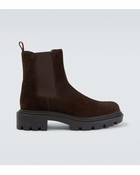 Christian Louboutin - Devon College Suede Chelsea Boots - Lyst