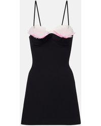 David Koma - Feather-Trimmed Cady Minidress - Lyst