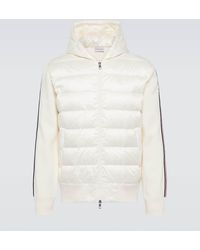 Moncler - Sudadera Con Capucha Con Paneles De Plumas - Lyst