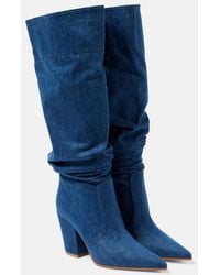 Gianvito Rossi - Keinna 85 Denim Over-The-Knee Boots - Lyst